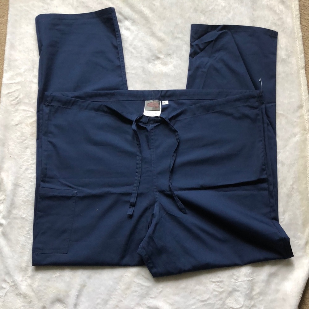 Set of 2 identical size Large navy scrubzone scrub bottoms.